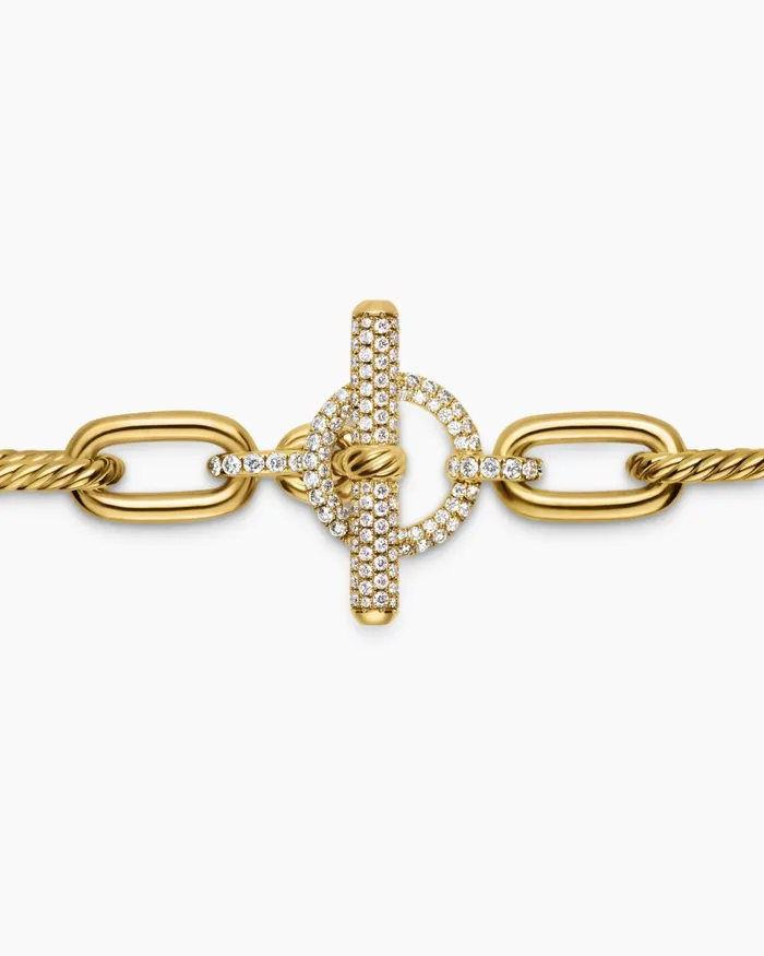 DY Madison Toggle Chain Necklace In 18K Yellow Gold With Diamond Links 11mm Women David Yurman Chain DY Madison Toggle Chain Necklace In 18K Yellow Gold With Diamond Links 11mm Women David Yurman Chain