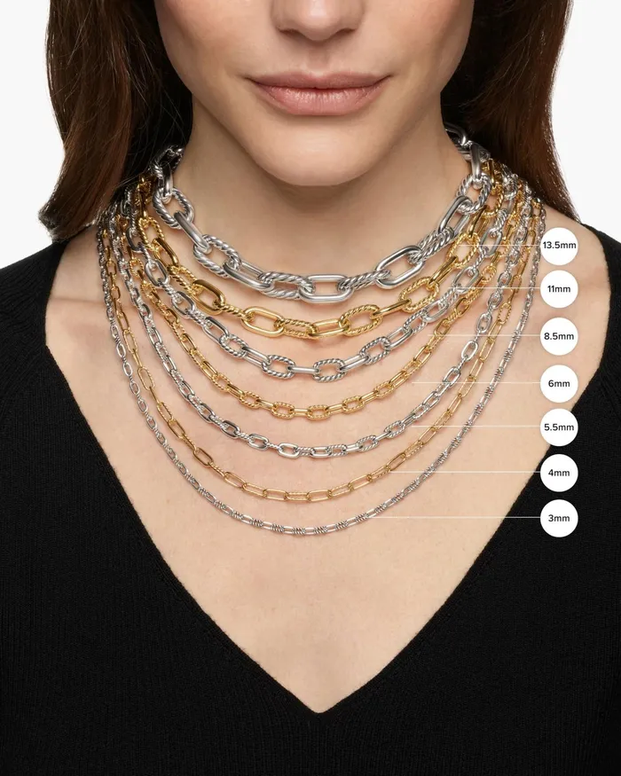 DY Madison Toggle Chain Necklace In 18K Yellow Gold With Diamond Links 11mm Women David Yurman Chain DY Madison Toggle Chain Necklace In 18K Yellow Gold With Diamond Links 11mm Women David Yurman Chain
