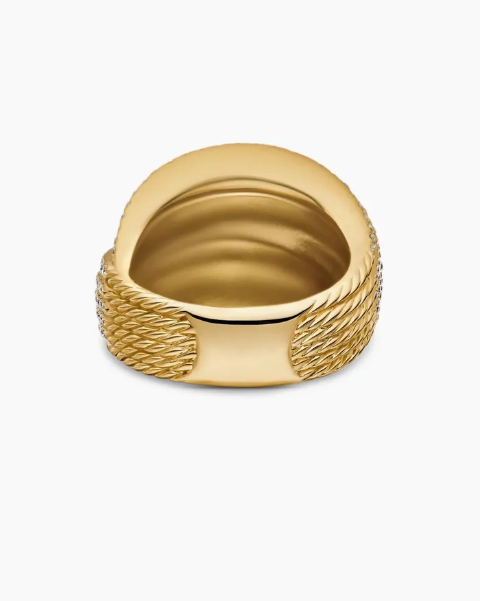 DY Origami Ring In 18K Yellow Gold With Diamonds 195mm Women David Yurman Statement DY Origami Ring In 18K Yellow Gold With Diamonds 195mm Women David Yurman Statement