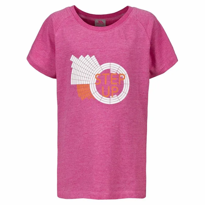 Elva Printed Tshirt Fuchsia Marl Kids Trespass Tshirts and Tops