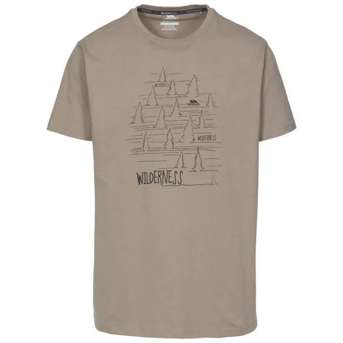 Forest Printed Casual TShirt Oatmeal Men Trespass TShirts