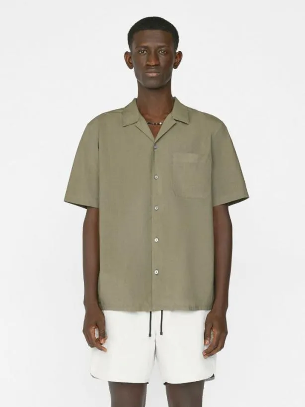 Frame Camp Collar Shirt In Old Green Old Green Men Shirts Frame Camp Collar Shirt In Old Green Old Green Men Shirts