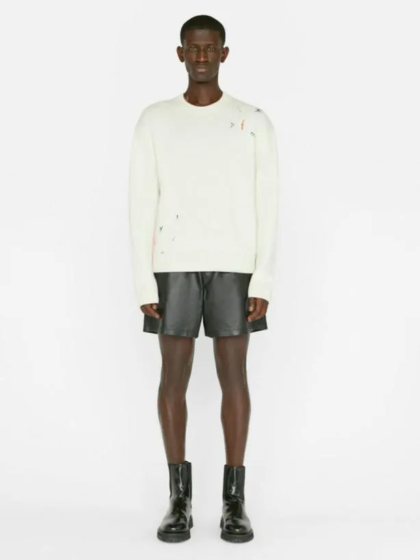 Frame Color Spray Sweater In Off White Multi Off White Multi Men Sweaters and Hoodies Frame Color Spray Sweater In Off White Multi Off White Multi Men Sweaters and Hoodies