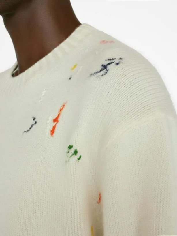 Frame Color Spray Sweater In Off White Multi Off White Multi Men Sweaters and Hoodies Frame Color Spray Sweater In Off White Multi Off White Multi Men Sweaters and Hoodies