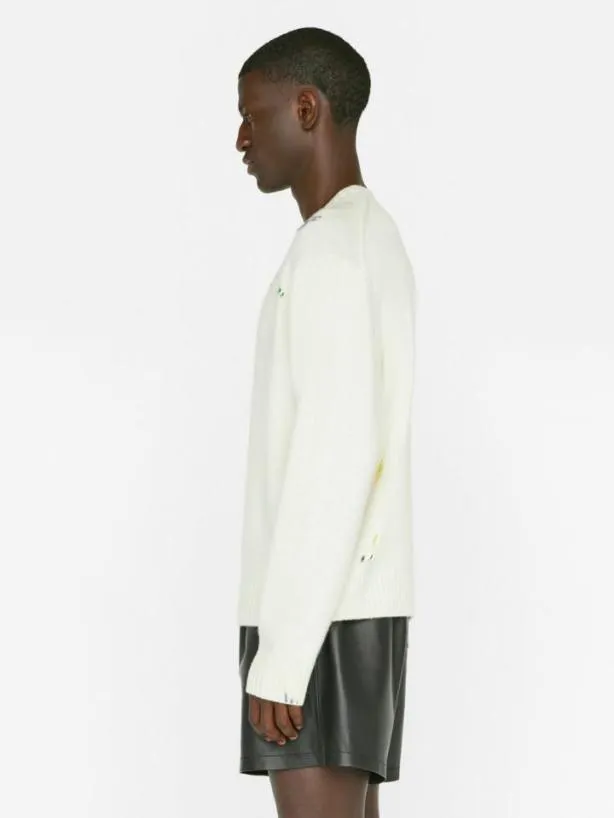 Frame Color Spray Sweater In Off White Multi Off White Multi Men Sweaters and Hoodies Frame Color Spray Sweater In Off White Multi Off White Multi Men Sweaters and Hoodies