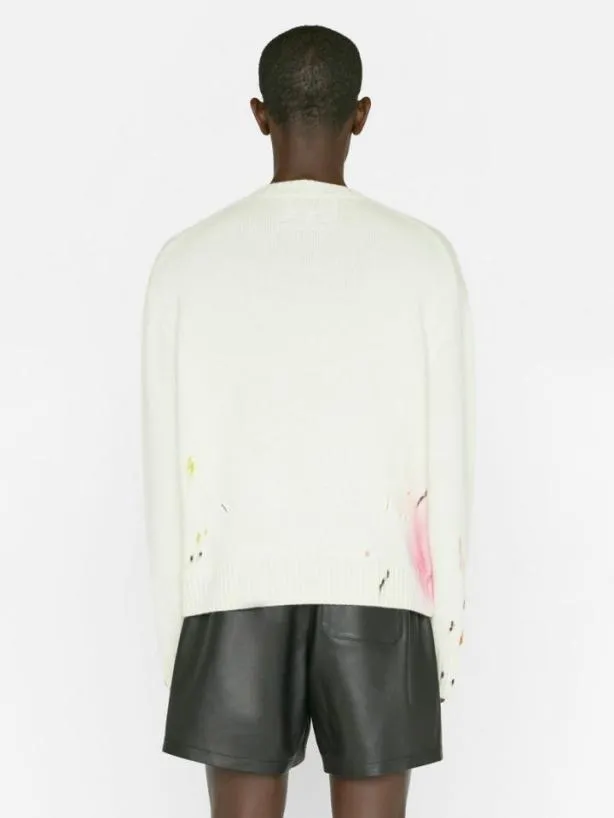Frame Color Spray Sweater In Off White Multi Off White Multi Men Sweaters and Hoodies Frame Color Spray Sweater In Off White Multi Off White Multi Men Sweaters and Hoodies