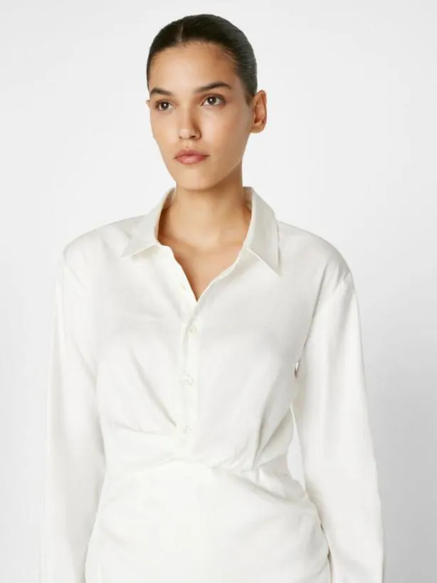Frame Long Sleeve Twist Mini Dress In Off White Off White Women Dresses and Jumpsuits Frame Long Sleeve Twist Mini Dress In Off White Off White Women Dresses and Jumpsuits