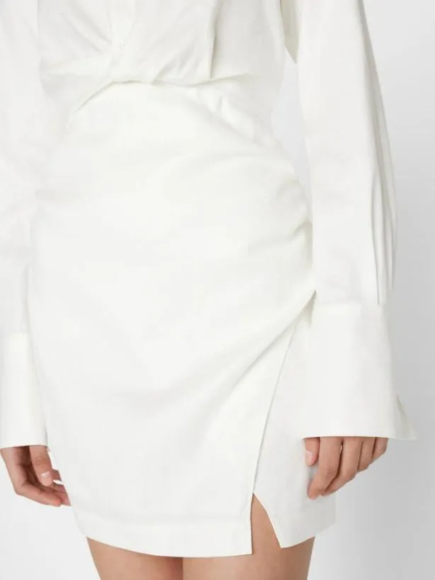 Frame Long Sleeve Twist Mini Dress In Off White Off White Women Dresses and Jumpsuits Frame Long Sleeve Twist Mini Dress In Off White Off White Women Dresses and Jumpsuits