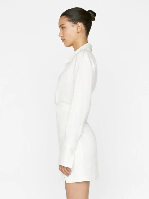 Frame Long Sleeve Twist Mini Dress In Off White Off White Women Dresses and Jumpsuits Frame Long Sleeve Twist Mini Dress In Off White Off White Women Dresses and Jumpsuits