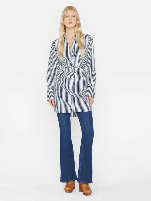 Frame Mini Shirt Dress In Blanc Multi Blanc Multi Women Tops and Blouses Frame Mini Shirt Dress In Blanc Multi Blanc Multi Women Tops and Blouses