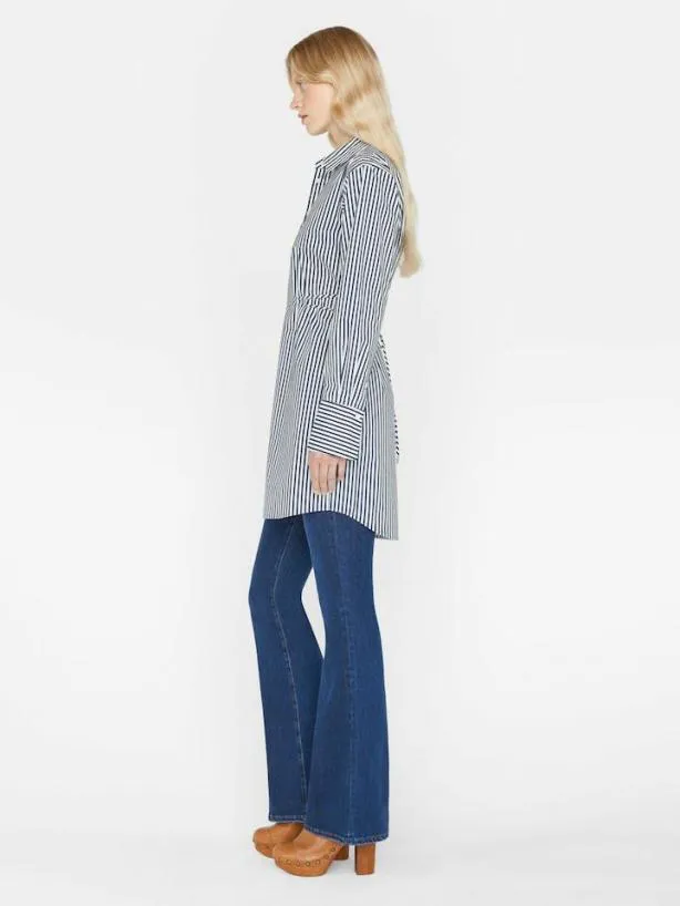 Frame Mini Shirt Dress In Blanc Multi Blanc Multi Women Tops and Blouses Frame Mini Shirt Dress In Blanc Multi Blanc Multi Women Tops and Blouses