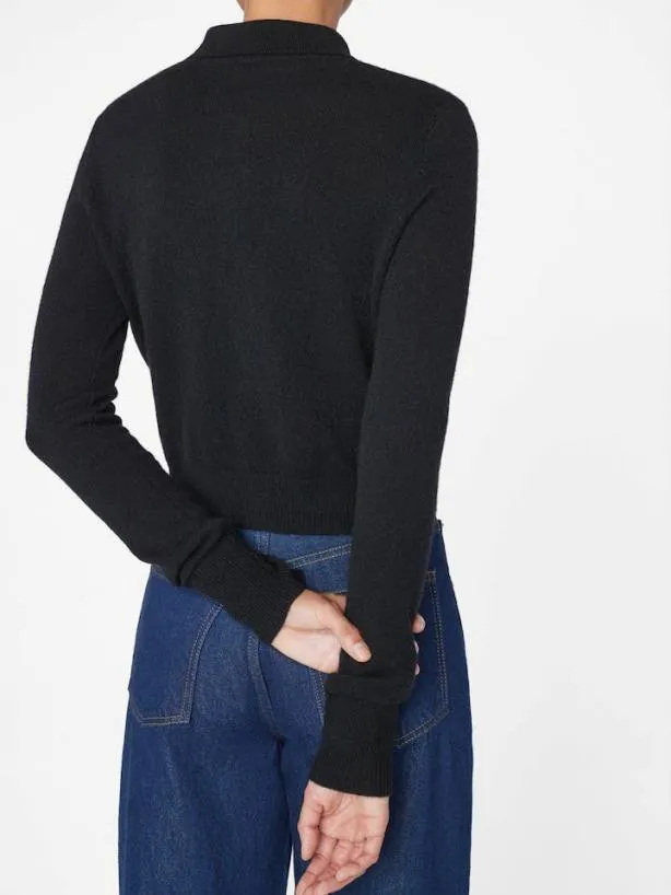 Frame Shrunken Cashmere Cardi In Noir Noir Women Sweaters Frame Shrunken Cashmere Cardi In Noir Noir Women Sweaters