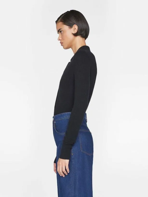 Frame Shrunken Cashmere Cardi In Noir Noir Women Sweaters Frame Shrunken Cashmere Cardi In Noir Noir Women Sweaters