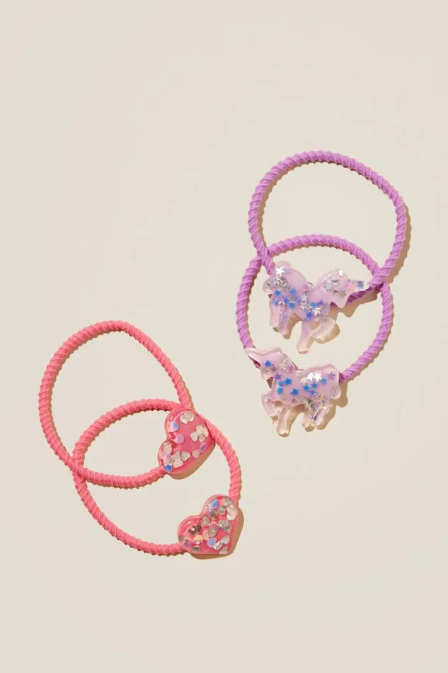 Girls Hair Accessories Cotton On Hannah Hair Ties Glitter Unicorns and Hearts Girls Hair Accessories Cotton On Hannah Hair Ties Glitter Unicorns and Hearts