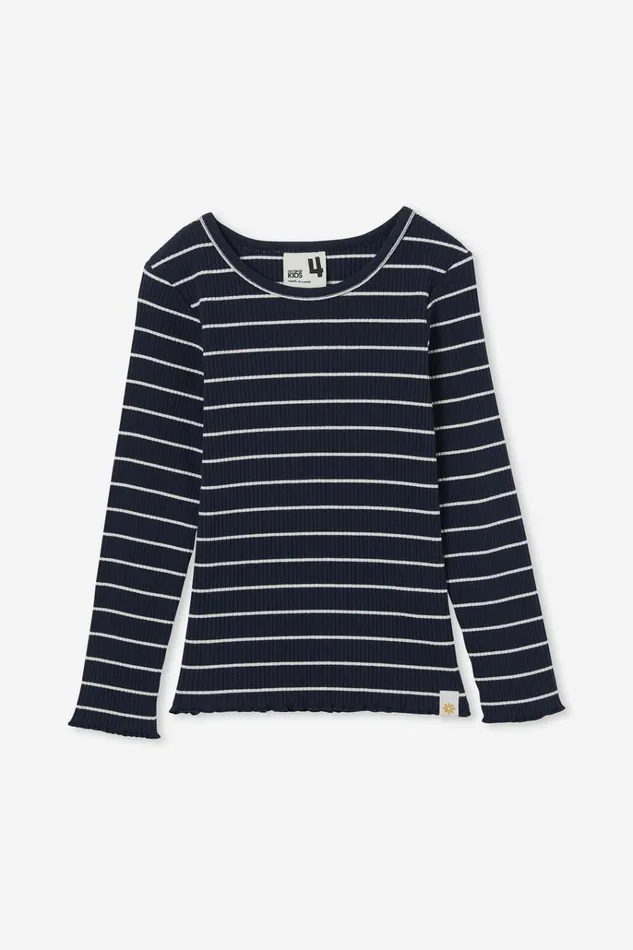 Girls Tops and TShirts Cotton On Jade Crew Navy Blazervanilla Stripe Girls Tops and TShirts Cotton On Jade Crew Navy Blazervanilla Stripe