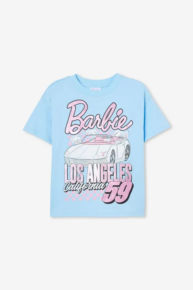 Girls Tops and TShirts Cotton On License Drop Shoulder Short Sleeve Tee Lcn Mat Barbie Los Angeles 59sky Haze Girls Tops and TShirts Cotton On License Drop Shoulder Short Sleeve Tee Lcn Mat Barbie Los Angeles 59sky Haze