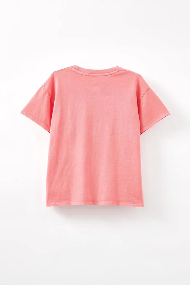 Girls Tops and TShirts Cotton On Poppy Short Sleeve Print Tee Orange Coral Washfloral Pocket Girls Tops and TShirts Cotton On Poppy Short Sleeve Print Tee Orange Coral Washfloral Pocket