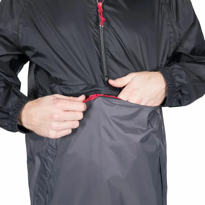 Gusty Waterproof Packaway Jacket Black Men Trespass Packaway Jackets