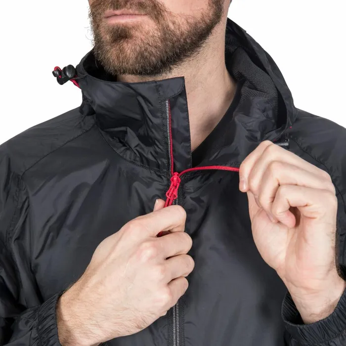 Gusty Waterproof Packaway Jacket Black Men Trespass Packaway Jackets