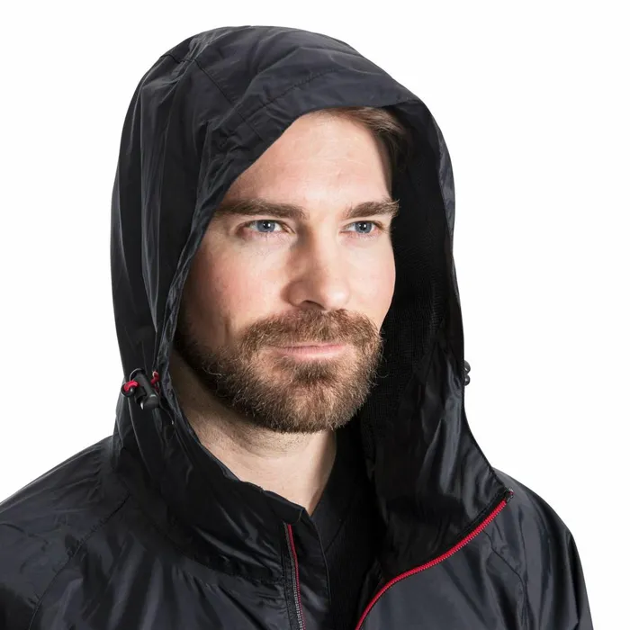 Gusty Waterproof Packaway Jacket Black Men Trespass Packaway Jackets