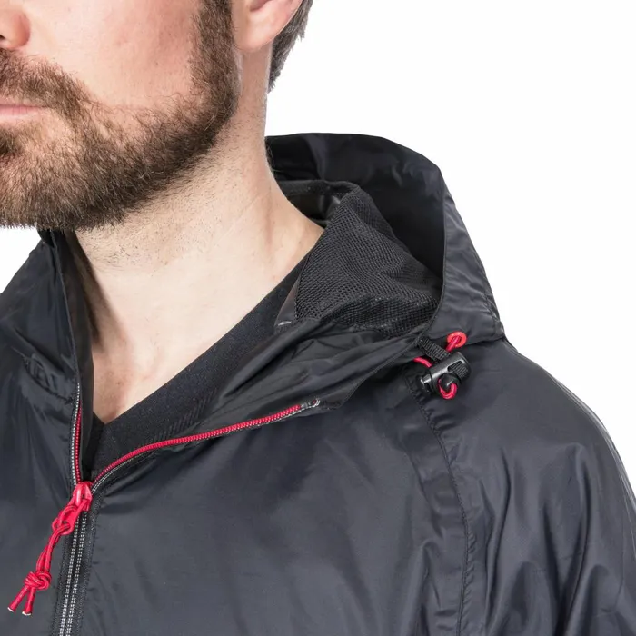 Gusty Waterproof Packaway Jacket Black Men Trespass Packaway Jackets