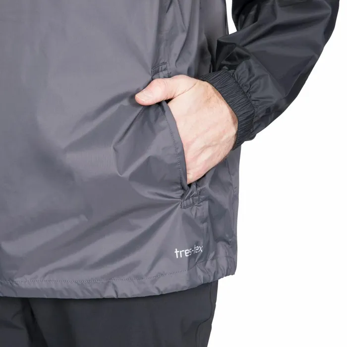 Gusty Waterproof Packaway Jacket Black Men Trespass Packaway Jackets