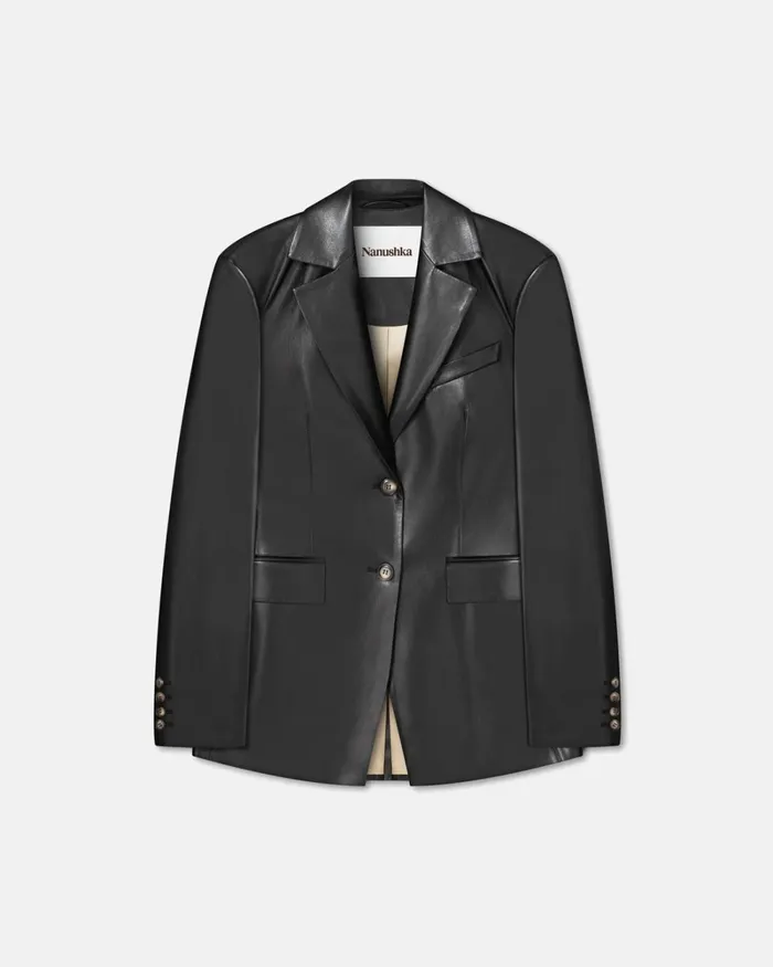 Hathi Black Women Nanushka Jackets and Blazers Hathi Black Women Nanushka Jackets and Blazers