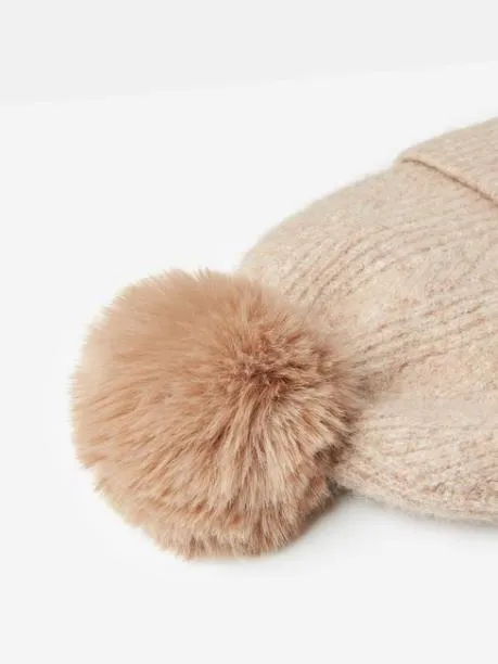 Hats Women Joules Camel Knitted Bobble Hat