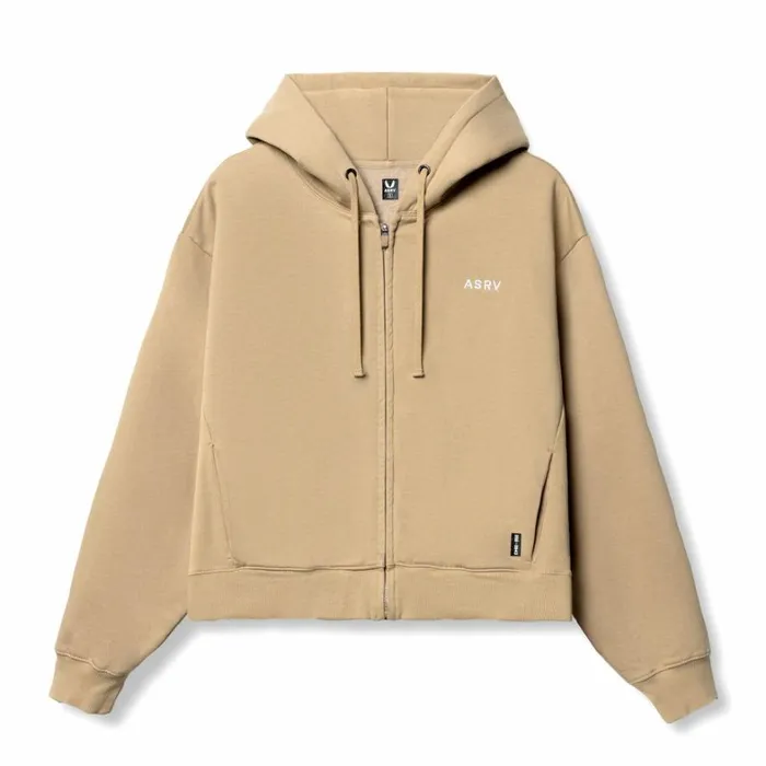 Hoodies and Sweatshirts Men ASRV Tech Essential Distressed Full Zip Hoodie Khaki Hoodies and Sweatshirts Men ASRV Tech Essential Distressed Full Zip Hoodie Khaki