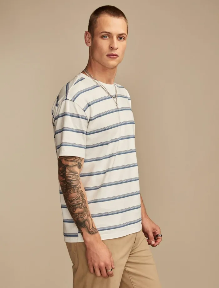 Indigo Stripe Tee Multi Men Lucky Brand Shirts and Tops
