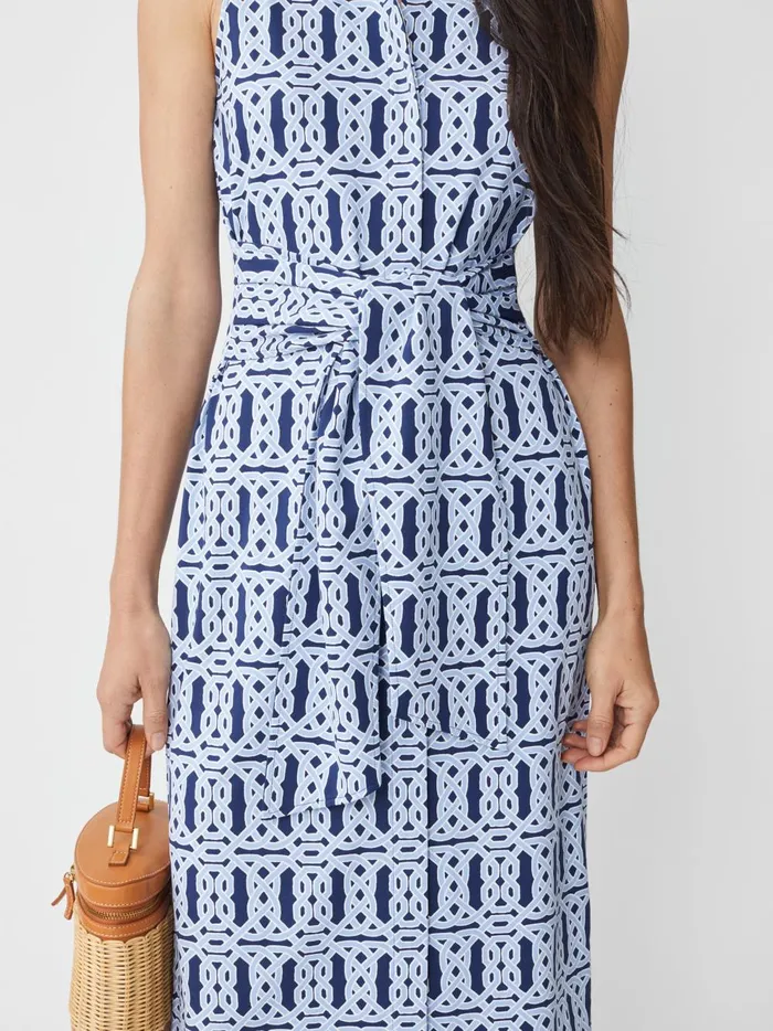 JMclaughlin Orla Sleeveless Dress In Mini Celtic Geo Navyblue Women Dresses JMclaughlin Orla Sleeveless Dress In Mini Celtic Geo Navyblue Women Dresses