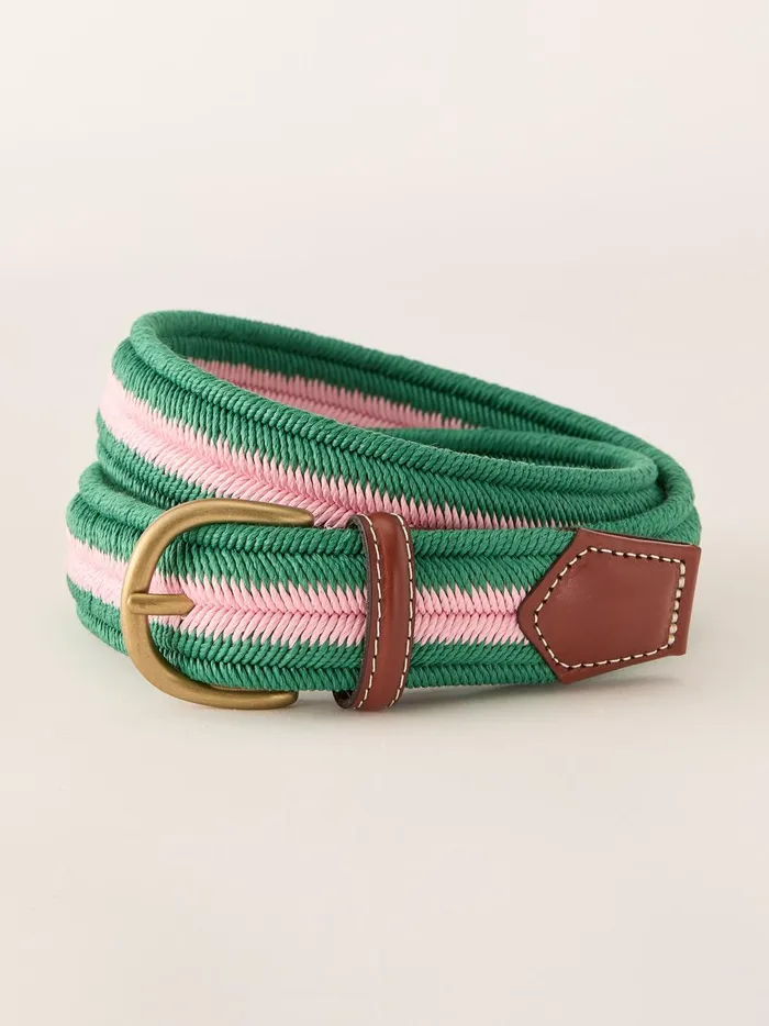 JMclaughlin Ray Belt In Stripe Greenpink Men Belts