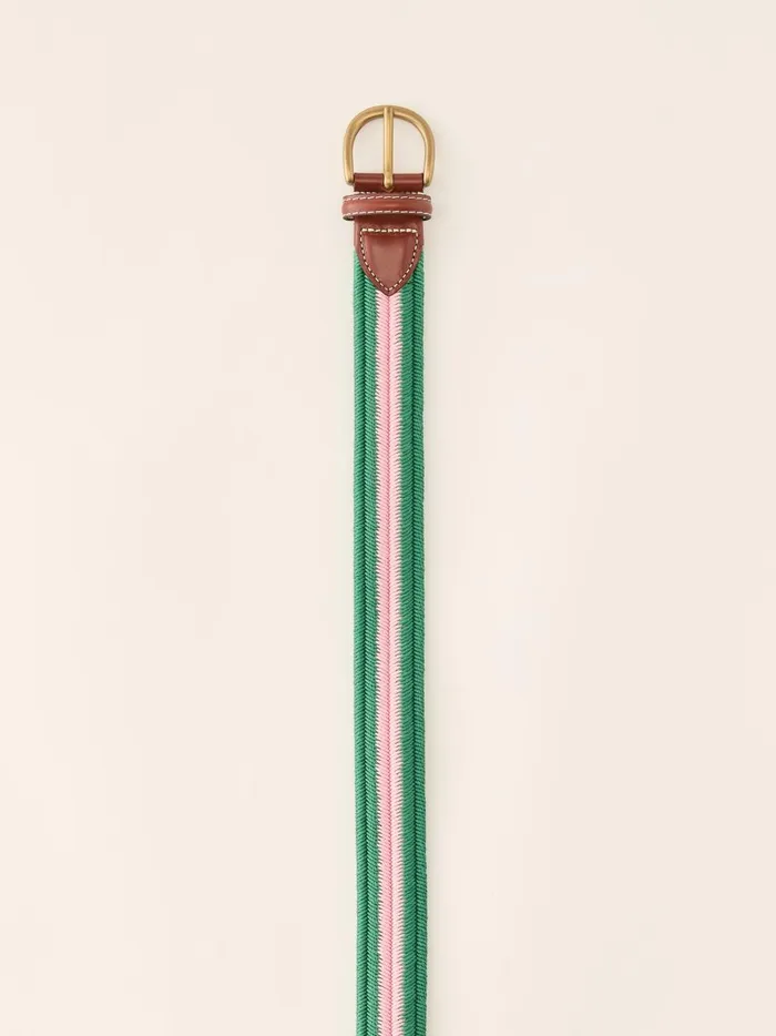 JMclaughlin Ray Belt In Stripe Greenpink Men Belts