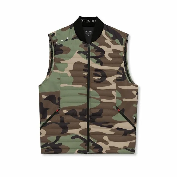 Jackets and Outerwear Men ASRV Waterproof Insulated Run Vest Woodland Camo