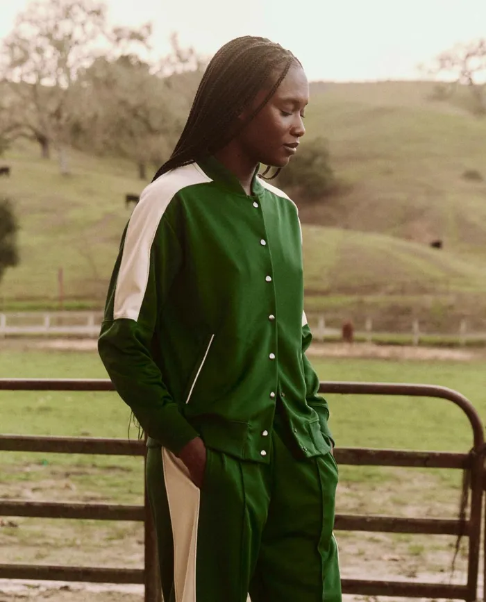 Jackets and Outerwear Women The Great The Track Jacket Clover Jackets and Outerwear Women The Great The Track Jacket Clover