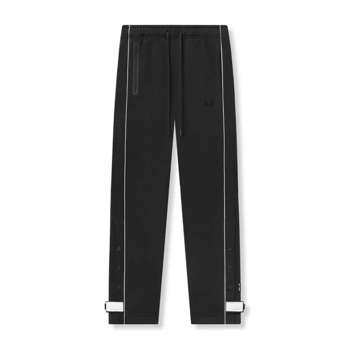 Joggers and Pants Men ASRV Herringbone Terry Snap Button Sweats Black