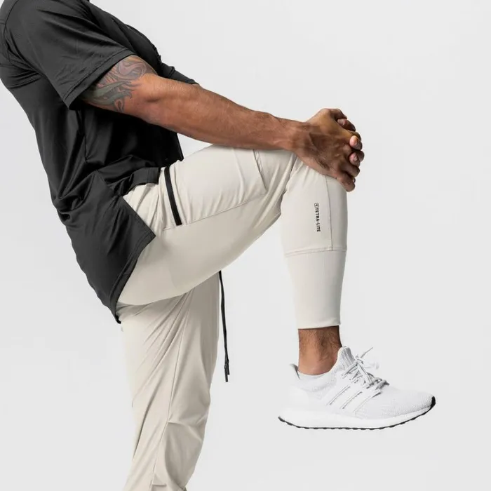 Joggers and Pants Men ASRV TetraLite Inlay Pocket High Rib Jogger Sand Smoke