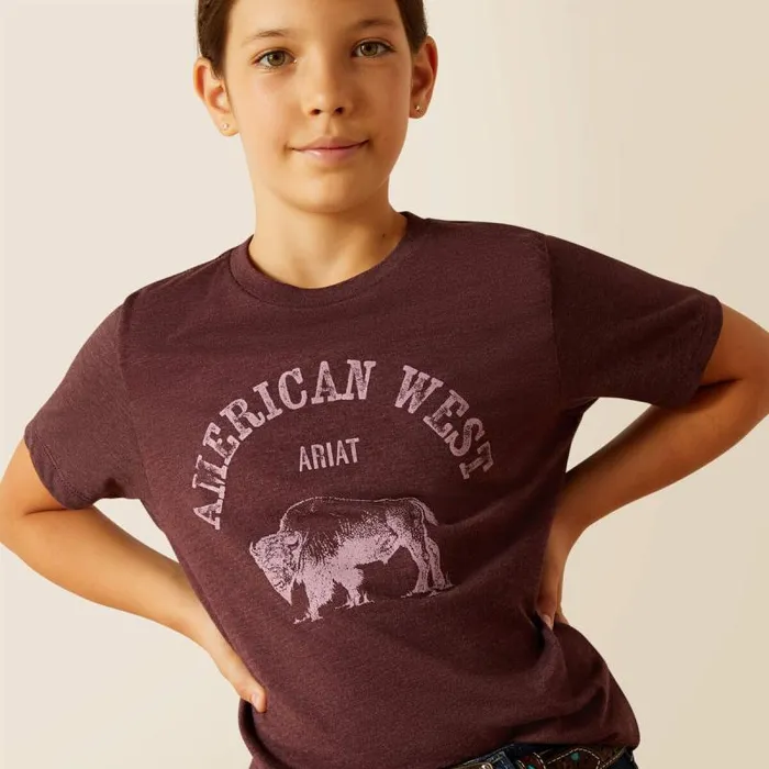 Kids TShirts and Polos Ariat Ariat American West TShirt Wine Kids TShirts and Polos Ariat Ariat American West TShirt Wine