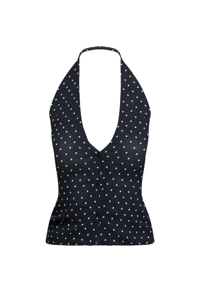 Lioness Fashion BRAT HALTER TOP Onyx Polka Women Tops Lioness Fashion BRAT HALTER TOP Onyx Polka Women Tops