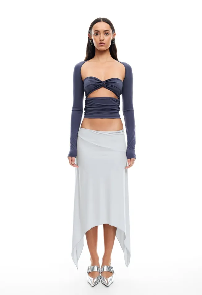 Lioness Fashion CHERIE MIDI SKIRT Smoke Women Skirts Lioness Fashion CHERIE MIDI SKIRT Smoke Women Skirts