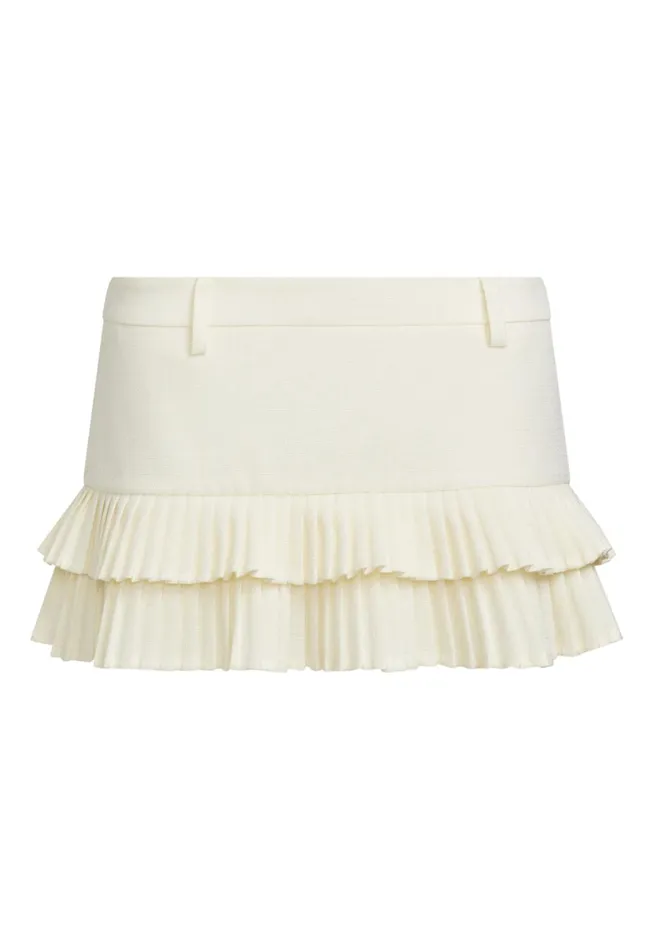 Lioness Fashion DOUBLE RUFFLE MINI SKORT Soft Lemon Women Shorts Lioness Fashion DOUBLE RUFFLE MINI SKORT Soft Lemon Women Shorts