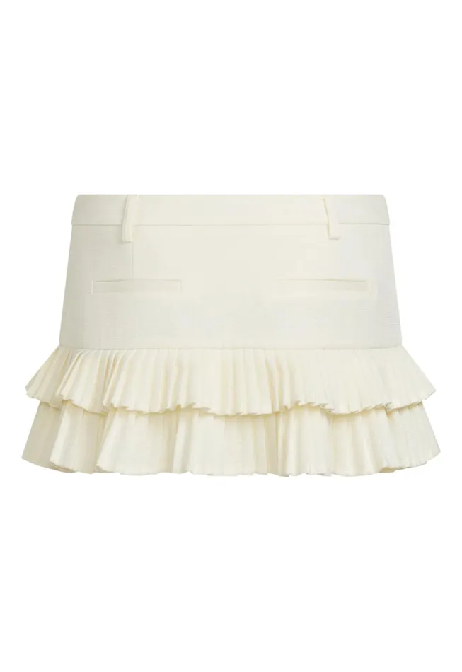 Lioness Fashion DOUBLE RUFFLE MINI SKORT Soft Lemon Women Shorts Lioness Fashion DOUBLE RUFFLE MINI SKORT Soft Lemon Women Shorts