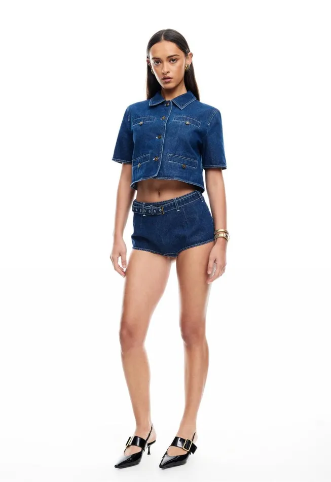 Lioness Fashion HALSTON DENIM TOP Blue Denim Women Tops