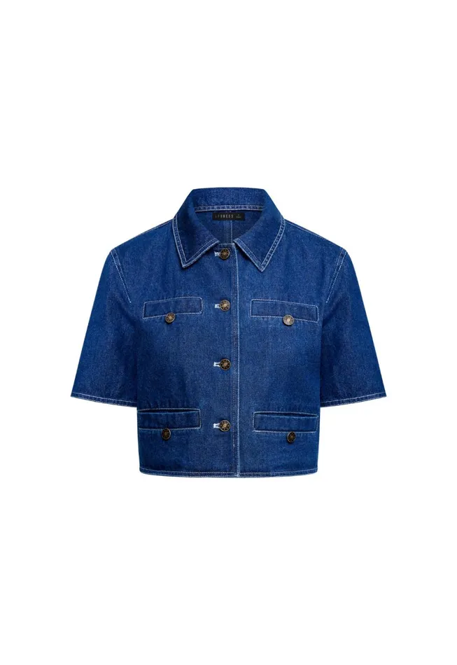 Lioness Fashion HALSTON DENIM TOP Blue Denim Women Tops Lioness Fashion HALSTON DENIM TOP Blue Denim Women Tops