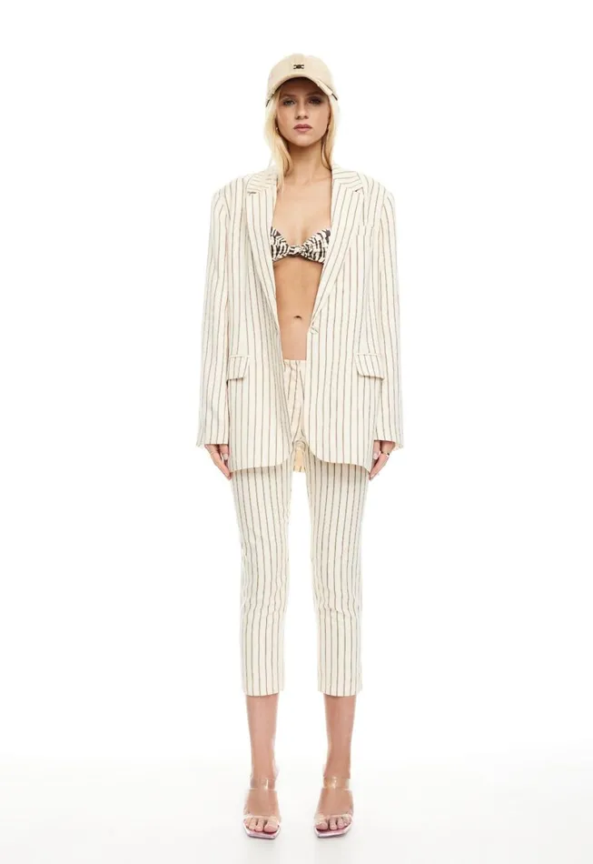 Lioness Fashion LES DEUX BLAZER Cream Stripe Women Outerwear Lioness Fashion LES DEUX BLAZER Cream Stripe Women Outerwear
