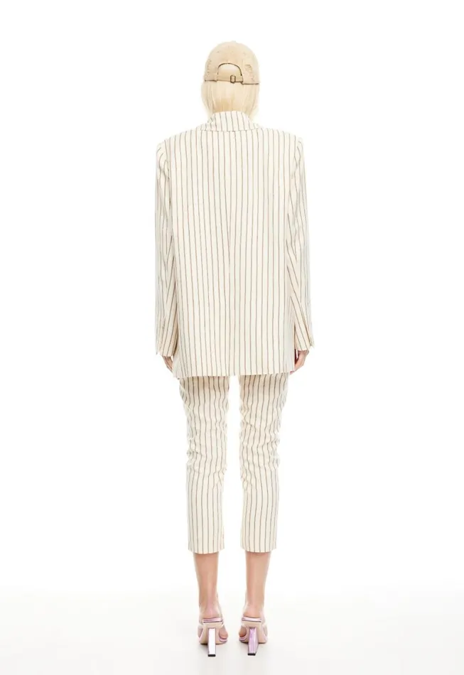Lioness Fashion LES DEUX BLAZER Cream Stripe Women Outerwear Lioness Fashion LES DEUX BLAZER Cream Stripe Women Outerwear