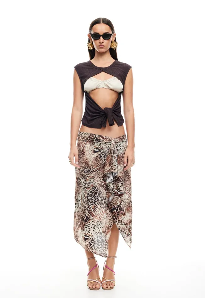 Lioness Fashion MOSS TIE TOP Brown Women Swim Lioness Fashion MOSS TIE TOP Brown Women Swim