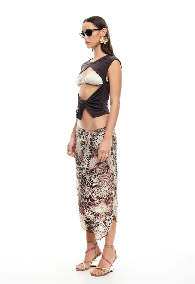 Lioness Fashion MOSS TIE TOP Brown Women Swim Lioness Fashion MOSS TIE TOP Brown Women Swim