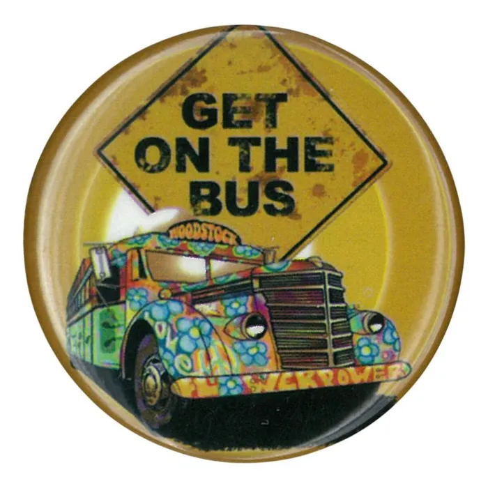 Liquid Blue Pins Accessories Woodstock Get On The Bus Pin