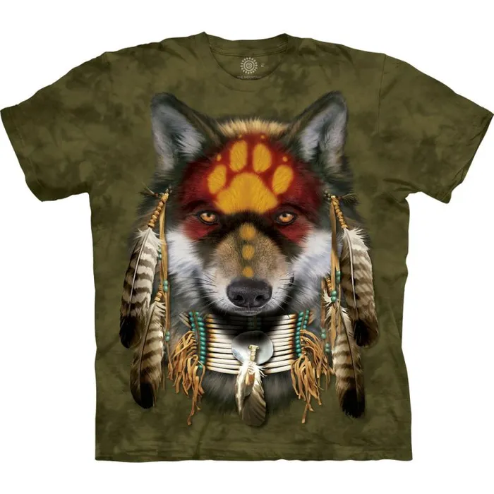 Liquid Blue TShirt Men Native Wolf Spirit Classic Cotton TShirt